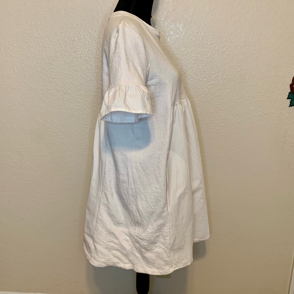 English Factory Puff Sleeve Babydoll Dress White Size Medium - Picture 13 of 15